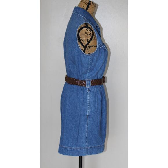 Vtg 90s St John’s Bay Blue Denim Sleeveless One Piece Shorts Romper Women’s M - Picture 5 of 9